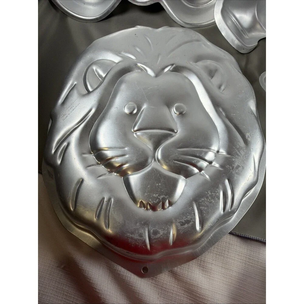Vtg Wilton Character Cake Pan Lot (Set of 5) Lion, Horse, Bear, Butterfly, Train